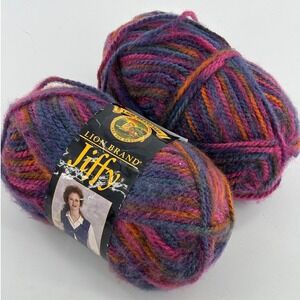 Lion Brand Jiffy Mohair Look Yarn Country Evening 359 2.5 oz 115 Yds Acrylic